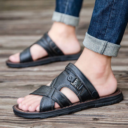 Men's Sandals Non-slip Deodorant Summer Casual Middle-aged Dad Beach Sandals Fashionable Wear-resistant Men's Sandals