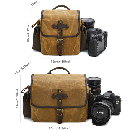 Cross-Border Canvas Shoulder Camera Bag Slr Digital Bag Photography Bag Outing Casual Lens Bag Wear-Resistant Crossbody Bag