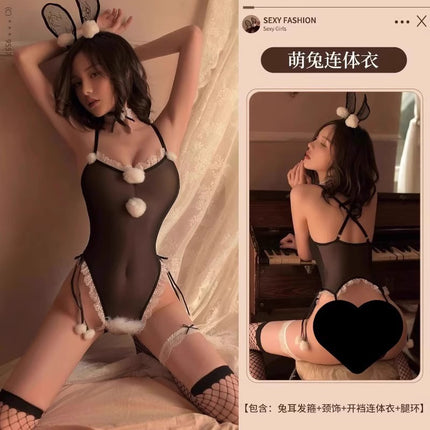 Sexy Lingerie for Women, Sexy Bunny Girl Jumpsuit, Uniform Temptation, Role Play, Hot Passion Suit Qqny
