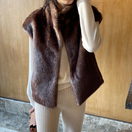Foreign trade women's fashion South Korea Dongdaemun autumn and winter fur coat mink fur clip Korean horse