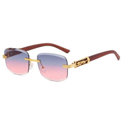 New Retro Cut-edge Rimless Men's Glasses Square Cross-border Women's Fashion Wear Street Photoshoot Sunglasses 8038