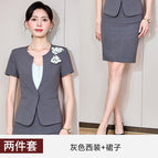 Gray suit + skirt / S