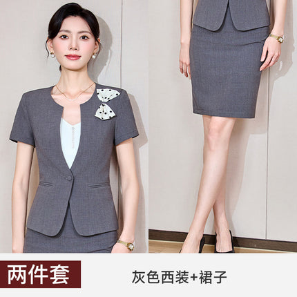 Stewardess Professional suit Women's Summer Suit Dress Dress Female Teacher Sales Department Hotel Front Desk Work Clothes Uniform
