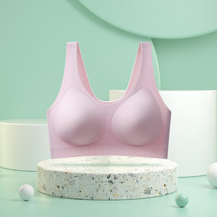 Summer Thin Large-Breasted Special Wire-Free Latex Bra Top-Up Jelly Anti-Sagging Vest-Style Seamless Intimates for Women