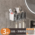 Toothbrush holder / White (3 grids, 3 cups)