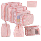 Pink Stripe (seven-piece cosmetic bag)