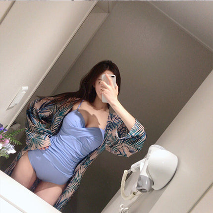 Cross-border wholesale swimsuit women's one-piece Conservative belly-covering Slim retro floral slim small chest gathered small fresh sexy