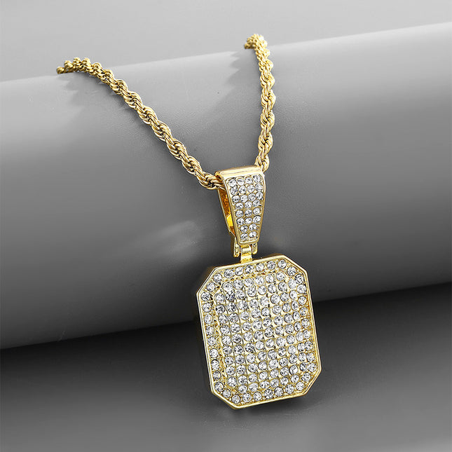 Amazon's Best-Selling Street Hip-Hop Full Diamond Square Pendant Ins Normcore Cold Style Pendant Dropshipping
