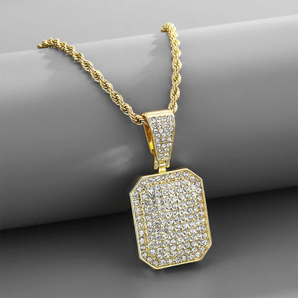 Amazon's Best-Selling Street Hip-Hop Full Diamond Square Pendant Ins Normcore Cold Style Pendant Dropshipping