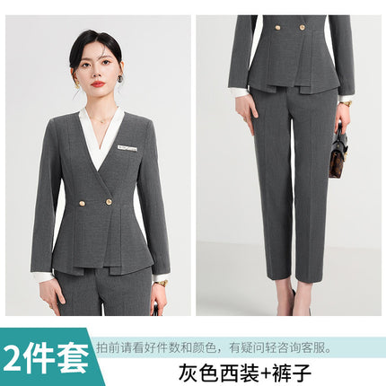 Jewelry Store Work Clothes Women's Autumn and Winter Temperament Goddess Fan Gan Practice Work Clothes OL Formal Occasion Professional Formal Suit Dress