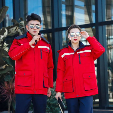 Winter Thickened Cotton-padded Jacket Cotton-padded Jacket Cold-proof Clothing Engineering Clothing Cold Storage Cold-proof Warm-keeping Work Protection Clothing Cotton-padded Jacket Work Clothes Falls