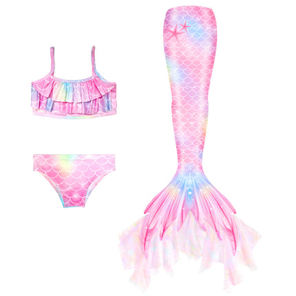 Girls Mermaid Swimsuit Mermaid Tail with Gauze Ariel Princess Swimsuit Children's Swimsuit