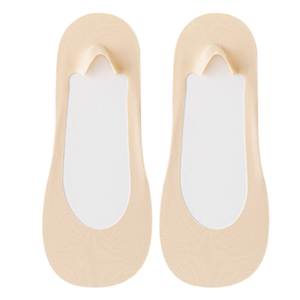 Women's Summer No-Show Socks, Seamless Ice Silk, Non-Slip Silicone, Pure Cotton Bottom, Sponge Shock Absorption, Low-Cut Invisible Short Socks