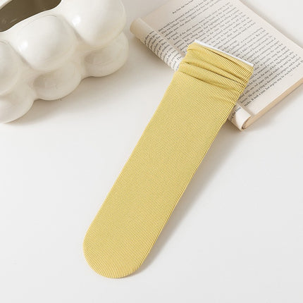 Ice Socks 2025 Popular Women's Summer Thin Pure Color Mid-Calf Socks for Girls Summer Japanese Style Style Sweat-Absorbent, Breathable and Deodorant