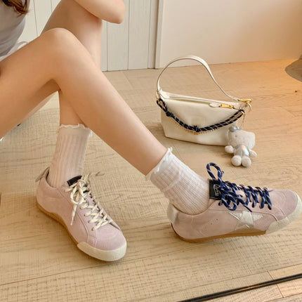 Fashionable and Versatile Genuine Leather German Training Shoes 2025 Summer and Autumn New Korean Style Star Distressed Casual Sports Dirty Shoes for Women