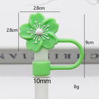 Bag does not include straw / Silicone green and white begonia 10mm