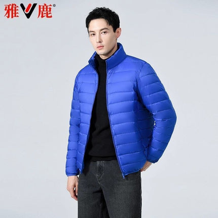 2024 New Style Lightweight Cotton Western Style Clothing Men's Short Lightweight Anti-Season Light Warm Jacket Fashionable Stitching