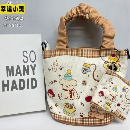 New Girls Handbag Storage Bag Cute Lunch Box Bag Handbag Mother Bag Korean Cartoon Bag Hand Bag