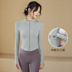 Cold tea gray-waist slimming + built-in pockets / S