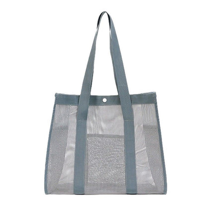Large Capacity Portable Travel Storage Bag Portable Bath Bag Polyester Beach Bag Mesh Multi-Pocket Swimming Bag Cross-Border