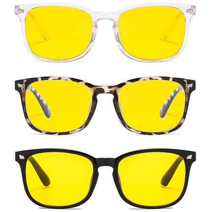 New Retro Night Vision Anti-glare Glasses Box Anti-blue Light Goggles Yellow Men Sunglasses Gaming Glasses