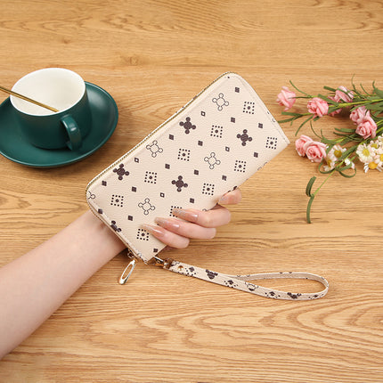Cross-border New Women's Wallet Long Single-layer Zipper Coin Purse European and American Fashion Clutch Multi-function Mobile Phone Bag