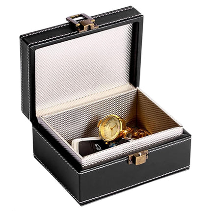 New cross-border in stock black PU leather RFID Faraday shielding box car key mobile phone signal shielding box