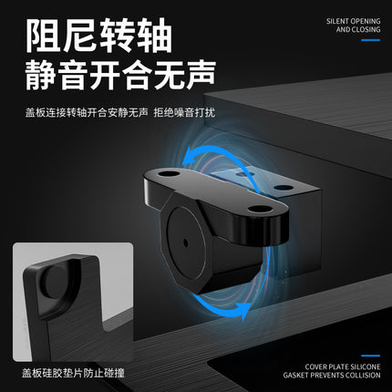 Mute Cushioning Embedded Desk Hidden Cable Box Aluminum Alloy Thickened Square Threading Hole Cover Decorative Cover