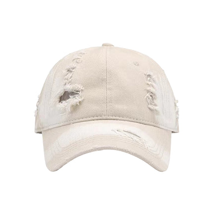 High-Quality Casual Gradient Denim Unisex Hip-Hop Ripped Baseball Cap Washed Duckbill Cap Face-Slimming Washed Baseball Cap