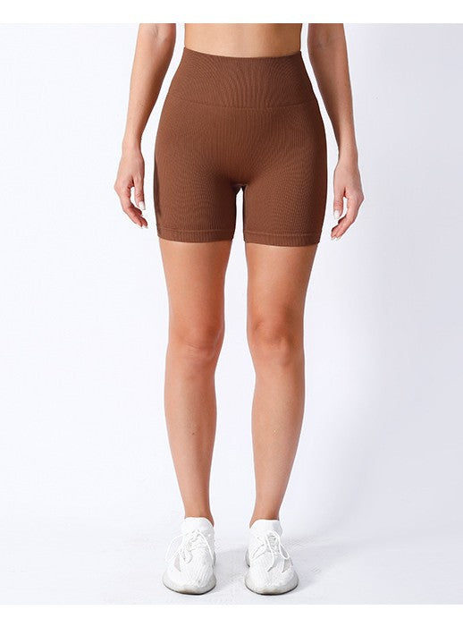 European and American High-Elasticity High-Waist Sports Yoga Shorts for Fitness and Cycling Without Embarrassing Lines for Women's Popular Sports Shorts