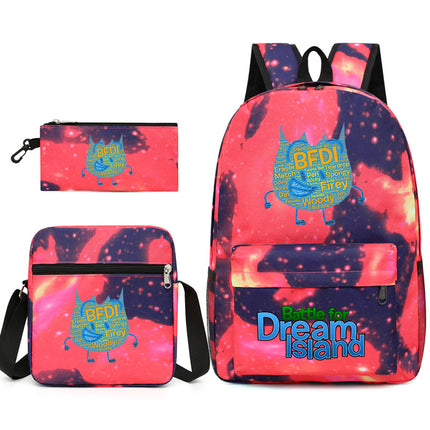 Battle for Dream Island Backpack Dream Island Schoolbag Three-Piece Canvas Backpack