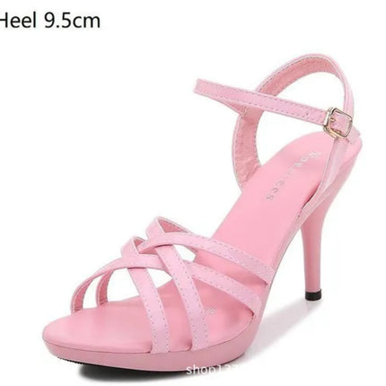 Show Artifact Model High Heels Stiletto Heel Sexy Black Platform 15cm Hate Sky Tall Super High Heel Sandals for Summer