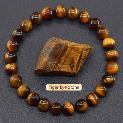 SHINE/TEMU Cross-border Natural Stone Agate Crystal Beaded Bracelet Apatite Lapis Lapis Bracelet for Men and Women