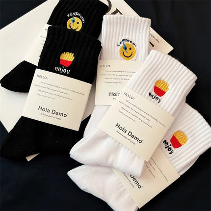 Socks Men's Cotton Socks Autumn and Winter Explosions Men's Long Socks New Embroidered Men's Socks Odor-proof Boneless Socks