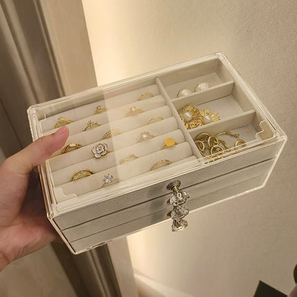 Jewelry Box Storage Box Desktop Anti-Oxidation Earrings Necklace Ring Hairpin Display Stand High-End Hand Jewelry Box