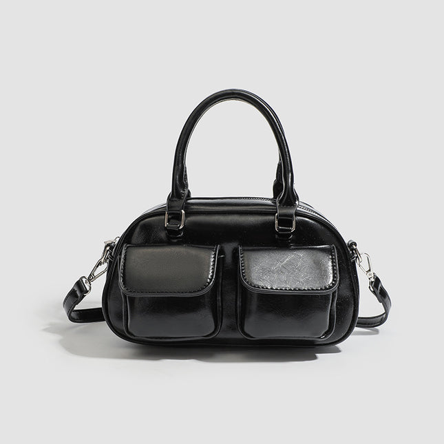 Cross-Border Trendy Bowling Bag for Women 2026 Spring/Summer New Pillow Bag Retro Versatile Shoulder Crossbody Bag