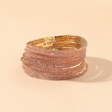 2.0mm Superfine Rhinestone Bracelet Stretch Bridal Bracelet Korean Style Single Row Flash Diamond Stretch Crystal Bracelet