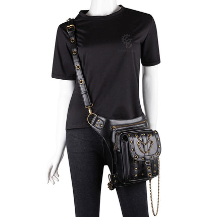 New Style Bag Women's Steampunk Retro Bag Shoulder Crossbody Bag Women's Fashionable Outdoor Mobile Phone Chain Waist Bag for Men