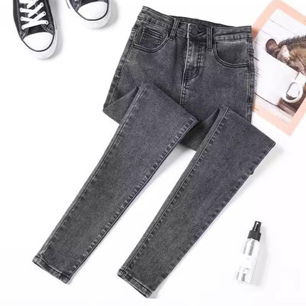 Daifa Jeans Women's Autumn and Winter 2024 New High Waist Slimming Stretch Tight Outer Wear Slim Fit Pencil Pants
