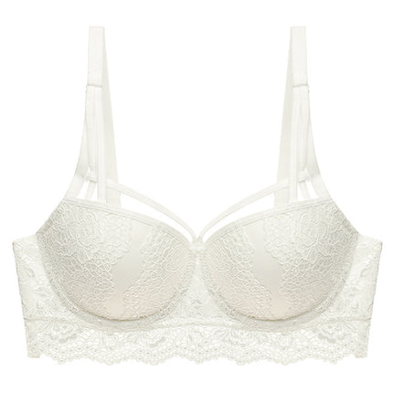 European and American Cross-border Sexy Lace Underwear Women's Small Chest Large Gather-up Adjustable Bra Anti-sagging Upper Bra