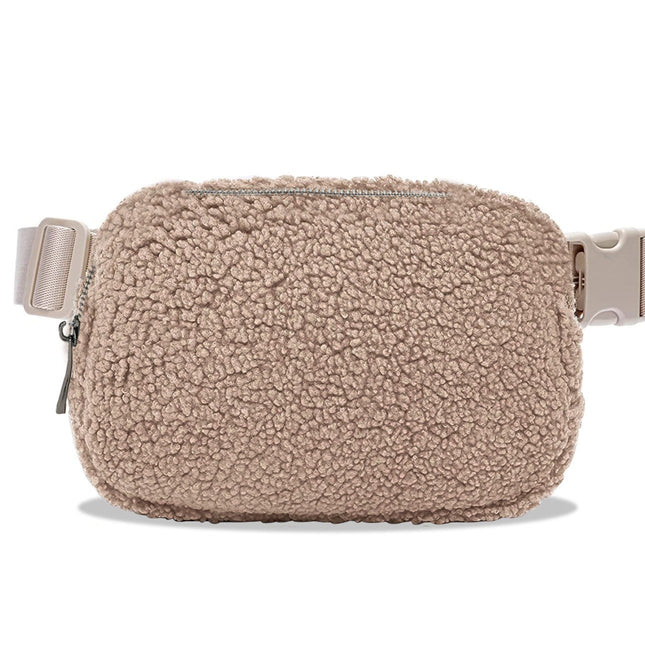 Amazon Spot Same Style Lulu Plush Waist Bag Casual Outdoor Sports Crossbody Bag Spot Mobile Phone Bag Fitness Bag