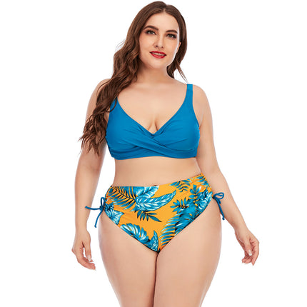 2021 European and American split swimsuit split two-piece swimsuit women's large size swimsuit manufacturers spot supply