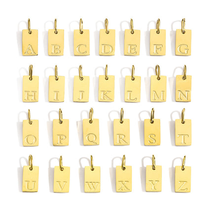 St.Delan New 26 English Letter Accessories Stainless Steel Gold-Plated Pendant DIY Jewelry Cross-Border Accessories Batch
