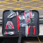 Pure red handle 5pc set (packaged in black zipper bag)