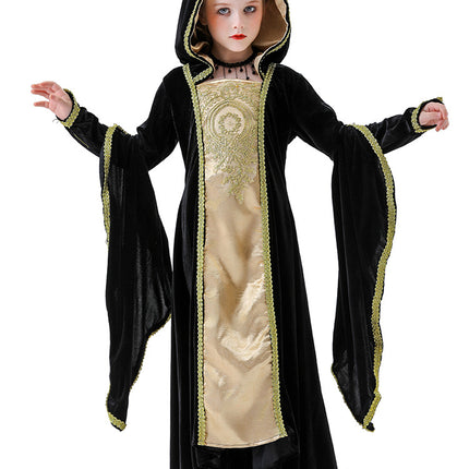 Halloween New Retro Medieval Palace Queen Costume Children's Aristocratic Long Skirt Masquerade Performance Costume
