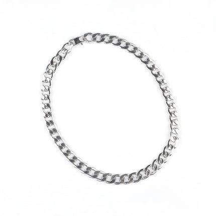 European and American Versatile Basic Cuban Chain Titanium Steel Necklace German Titanium Stainless Steel Jewelry Trendy Cool Unisex Versatile Chain