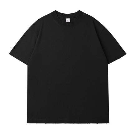 260g Drop Shoulder Loose Fit Cotton Distressed Short Sleeve T-Shirt Pure Cotton T-Shirt Unisex Promotional Shirt Company Team Building Workwear
