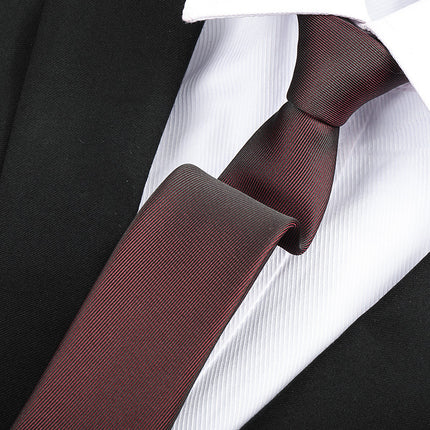 Burgundy Groom Wedding Burgundy Groomsman Formal Business Zipper Knot-Free Men's Tie Wedding