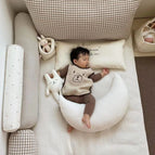 Beige Quilted Moon Pillow / 56*65CM