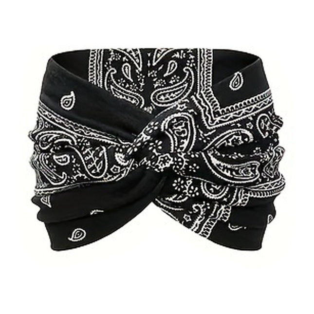 Amazon Cross-border New Ultra Wide Edge Women's Elastic Knot Cross Yoga Sports Elastic Hair Accessories Hair Band Headband
